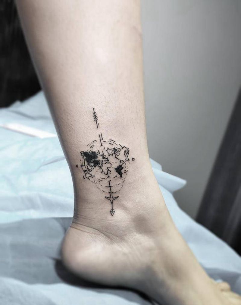 纹身遮盖纹身图片_腿部脚部点刺几何纹身遮盖几何图形纹身图案