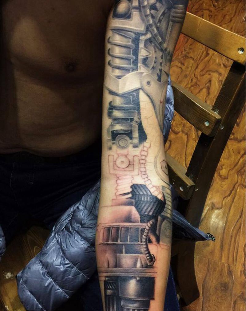 机械臂纹身图片