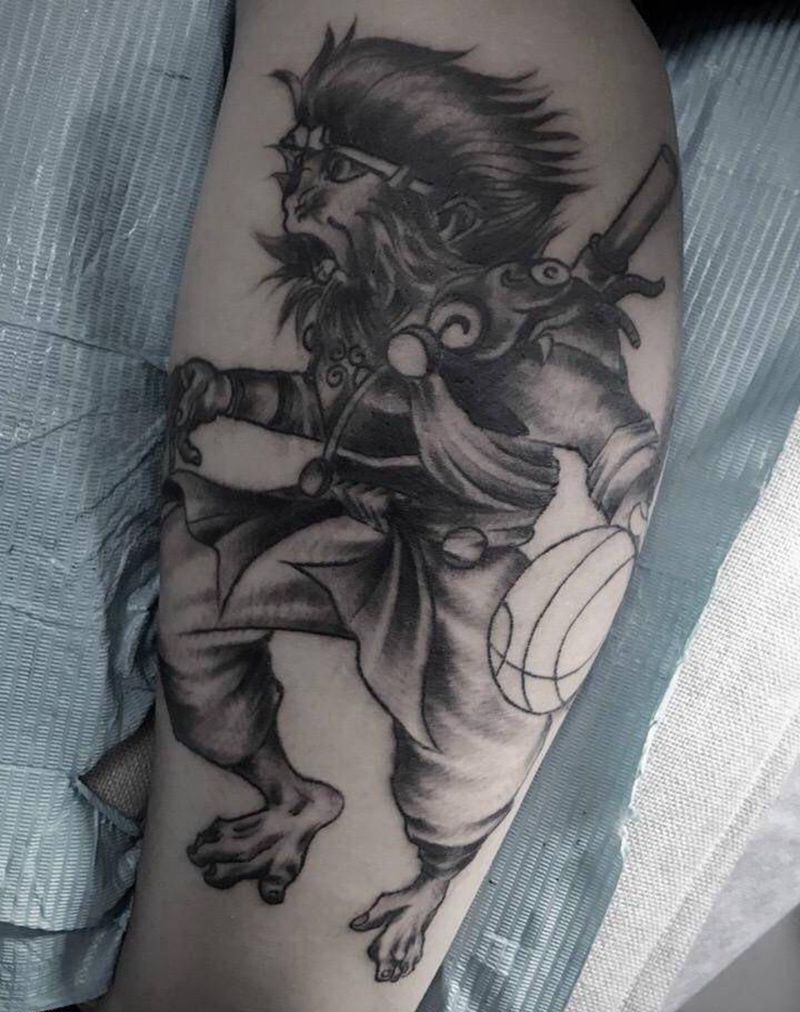 篮球猴纹身图片