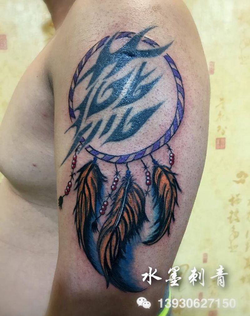 旧纹身修改添加纹身图片_肩部成品清新传统图腾原创静物纹身图案