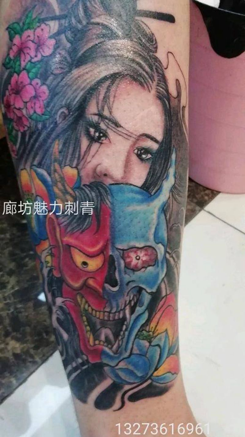 艺伎纹身图片