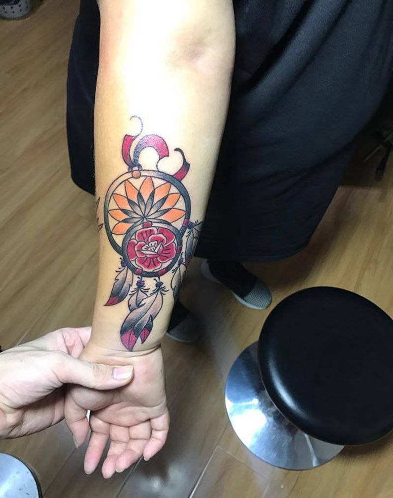 捕梦网纹身图片