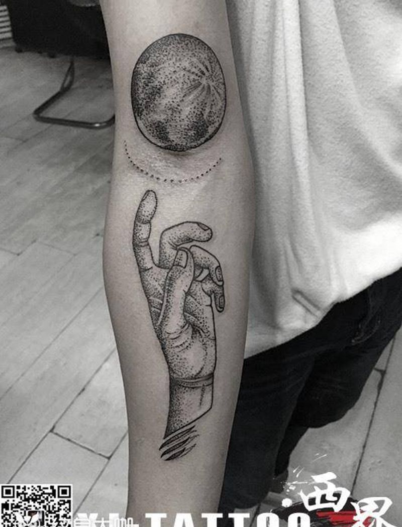 燕郊西界刺青纹身图片_成品手臂欧美写实几何纹身图案