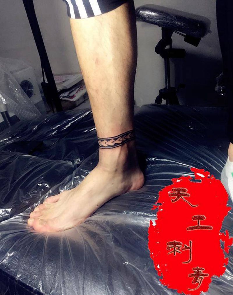 脚环纹身图片