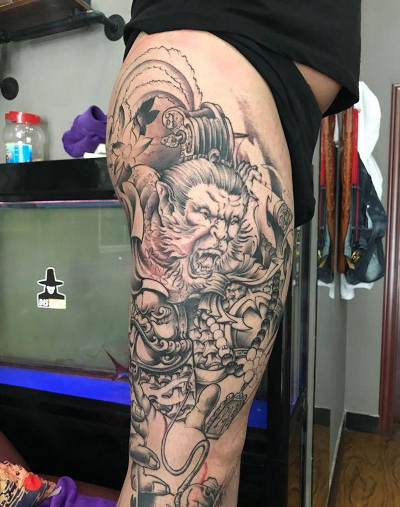 花腿-未完成纹身图片