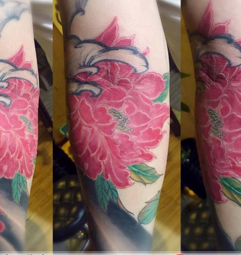 又见花开～纹身图片_手臂传统植物纹身图案