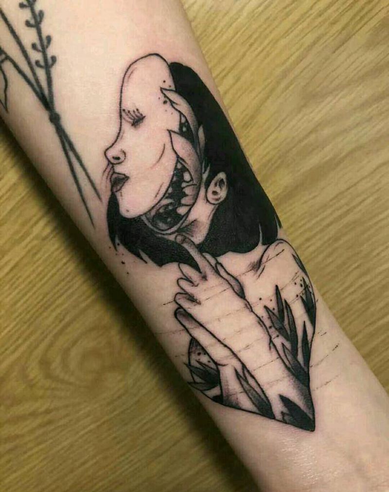 遮盖纹身图片_手臂手部欧美清新人物鬼神遮盖成品纹身图案