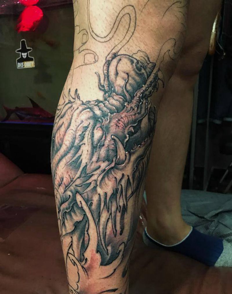 包腿-未完成纹身图片