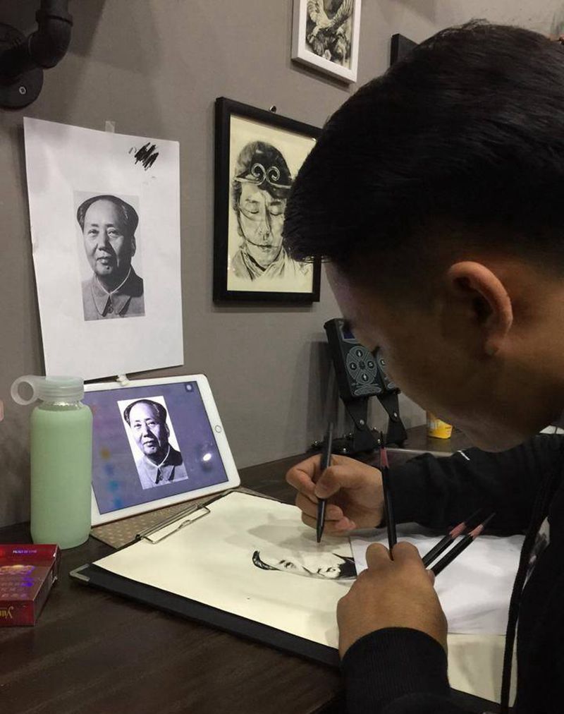 毛主席纹身图片