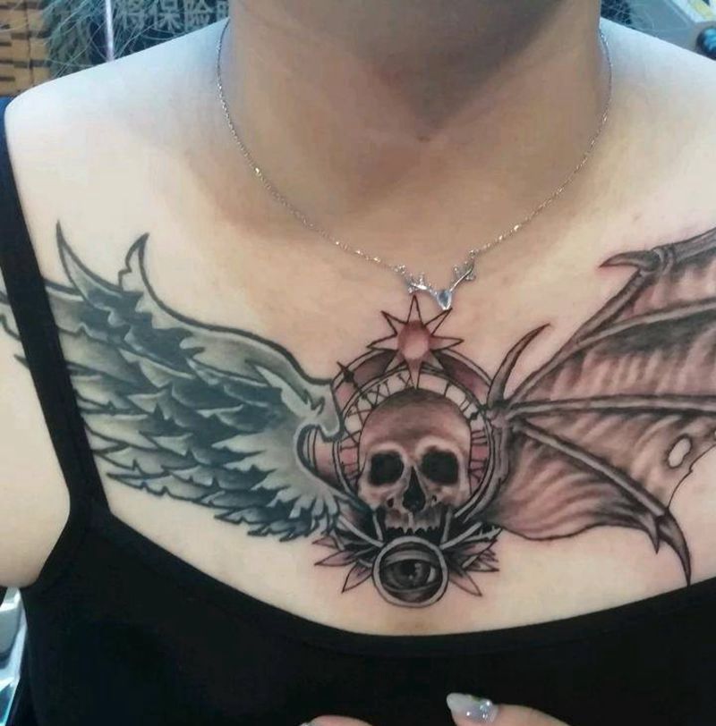 加图纹身图片_胸部新传统纹身图案