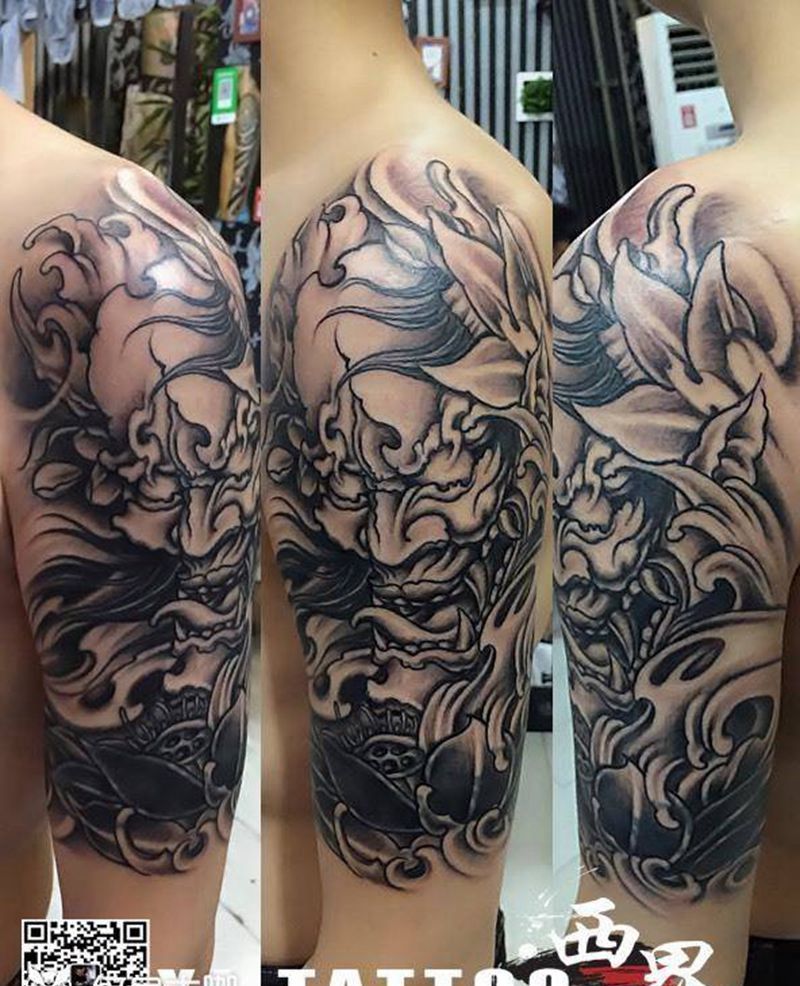 般若遮盖纹身图片