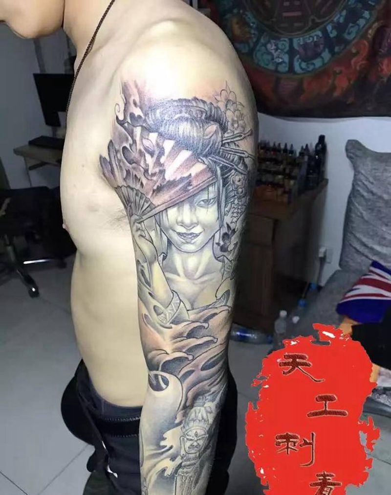 艺妓纹身图片