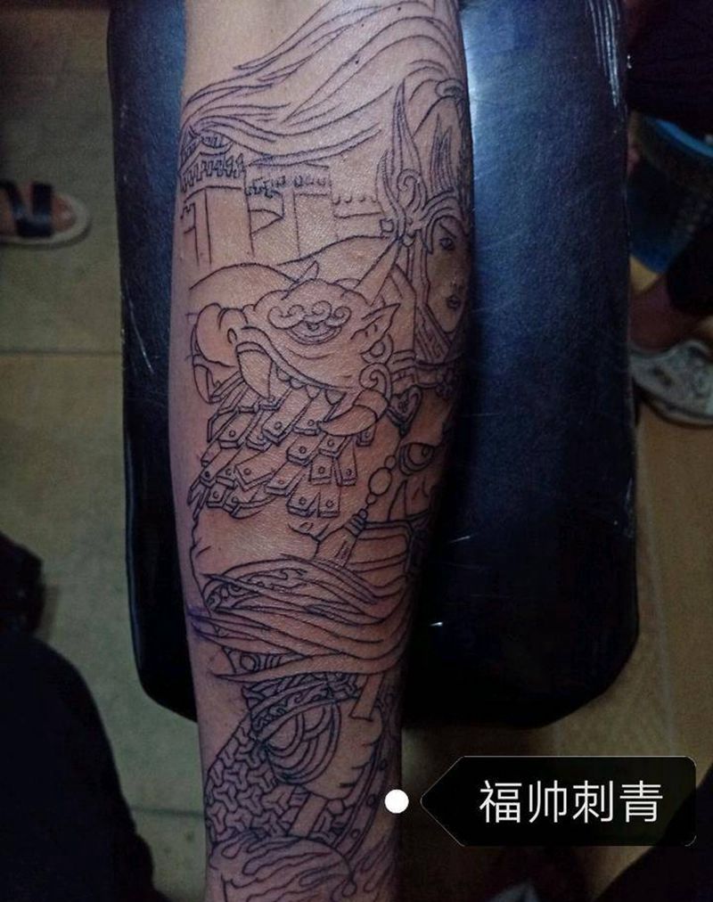 赵云纹身图片_手臂纹身图案
