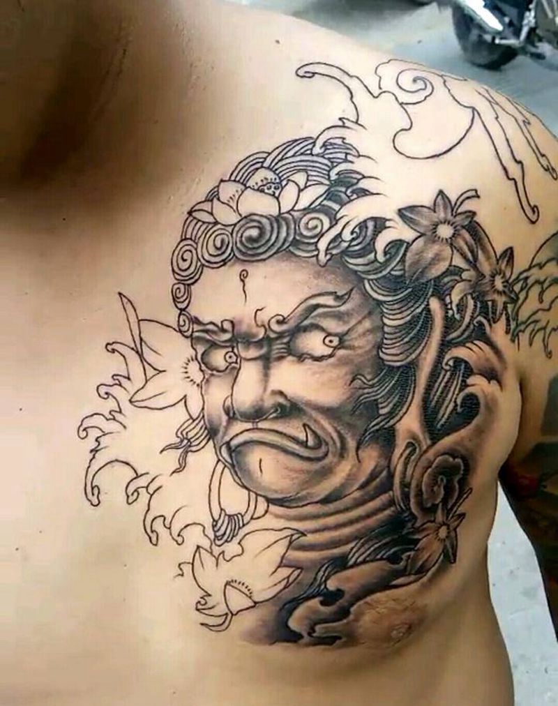 不动明王纹身图片