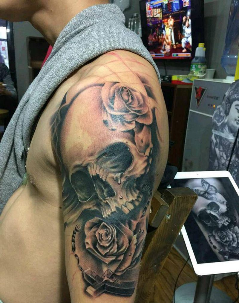 欧美花臂-未完成纹身图片