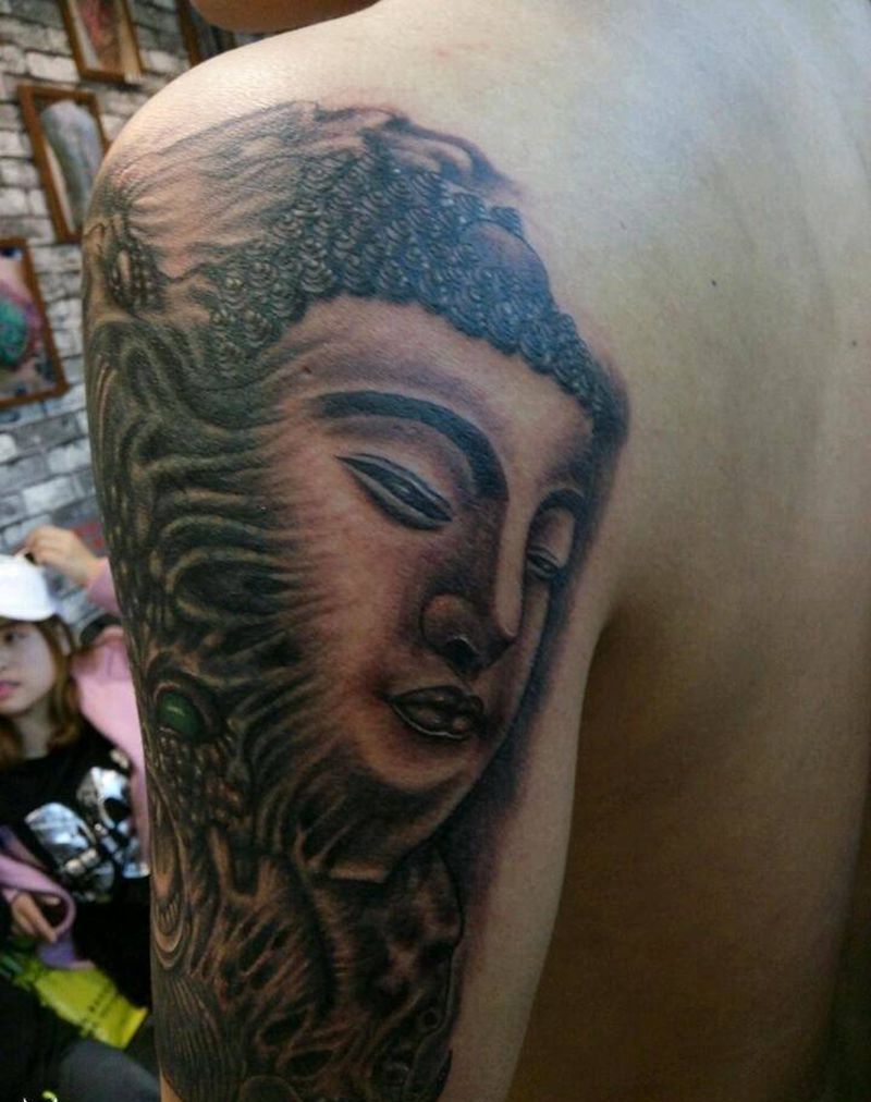 魔与佛纹身图片