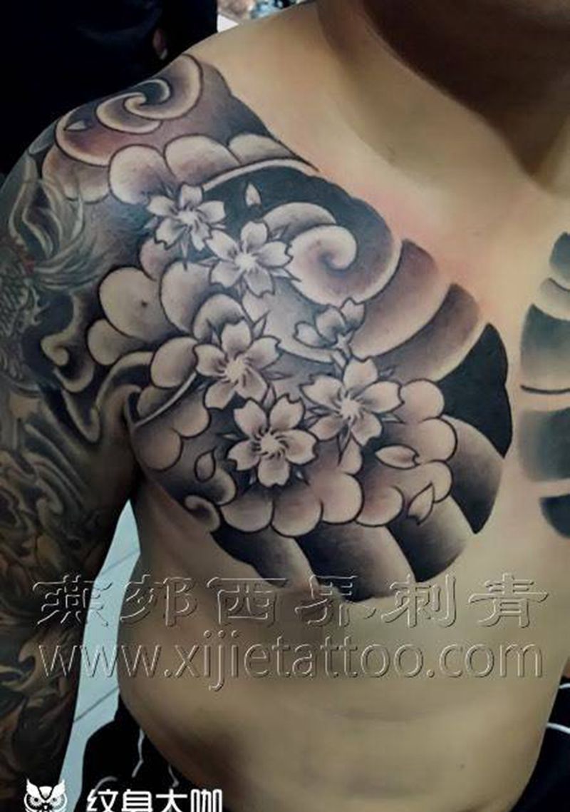 日式半甲全甲纹身图片