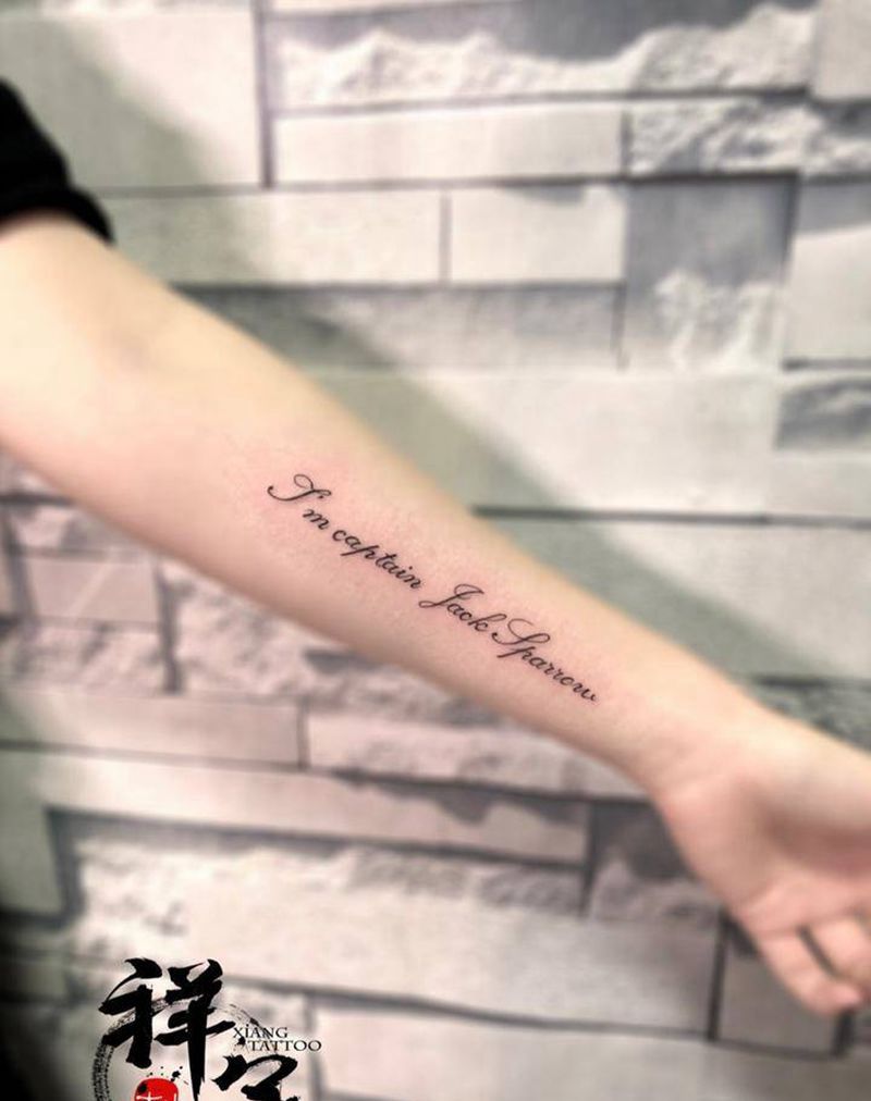 我是杰克·斯派洛船长☠️⛵️纹身图片_成品手臂清新字符纹身图案