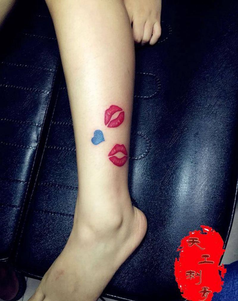 红唇纹身图片