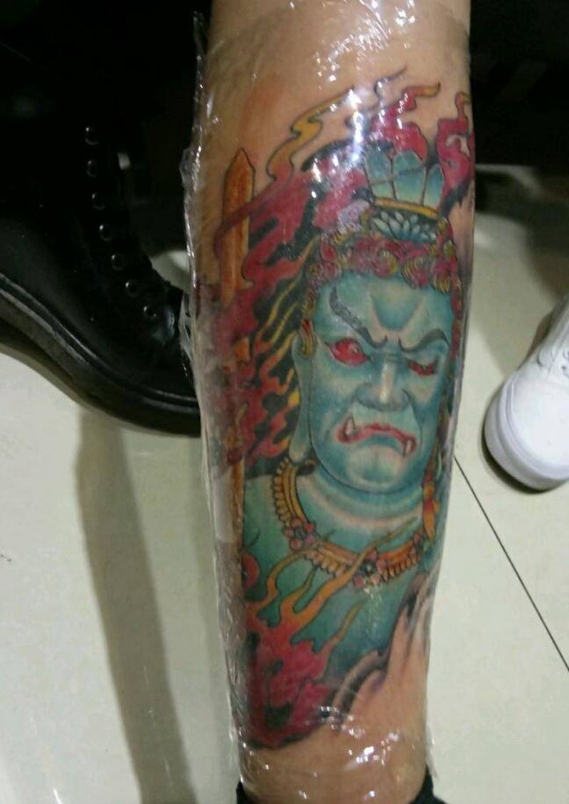 不动明王纹身图片