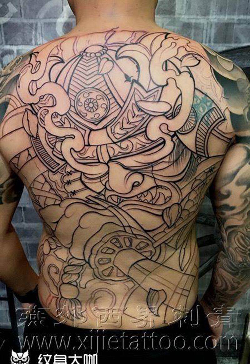 日式满背纹身纹身图片