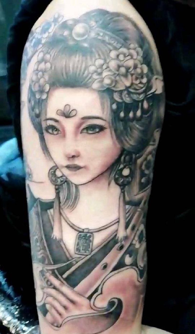 艺伎纹身图片_艺伎纹身图案