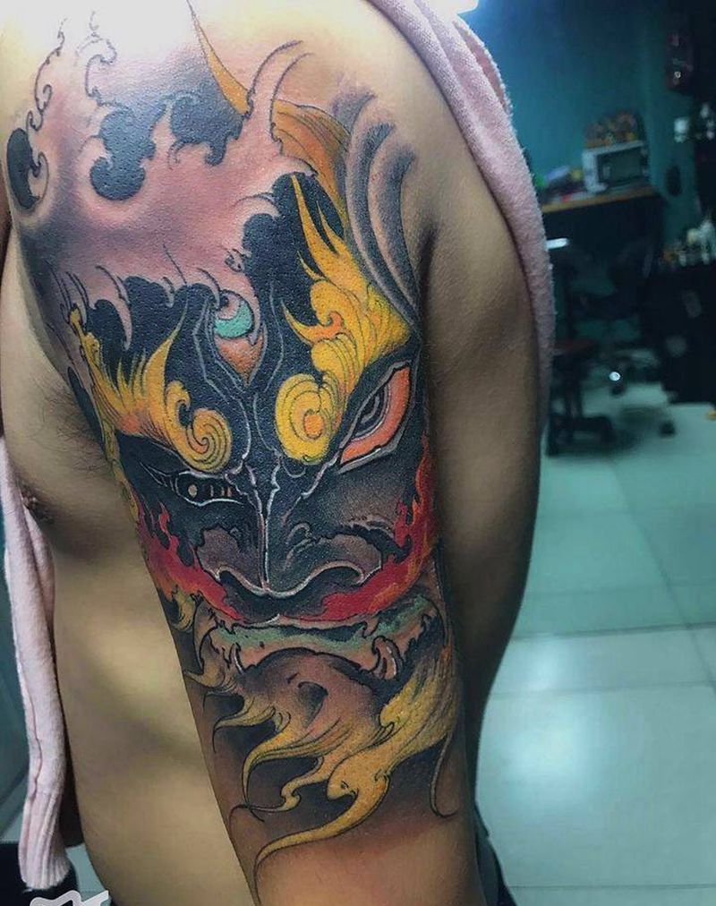 遮盖大臂纹身图片