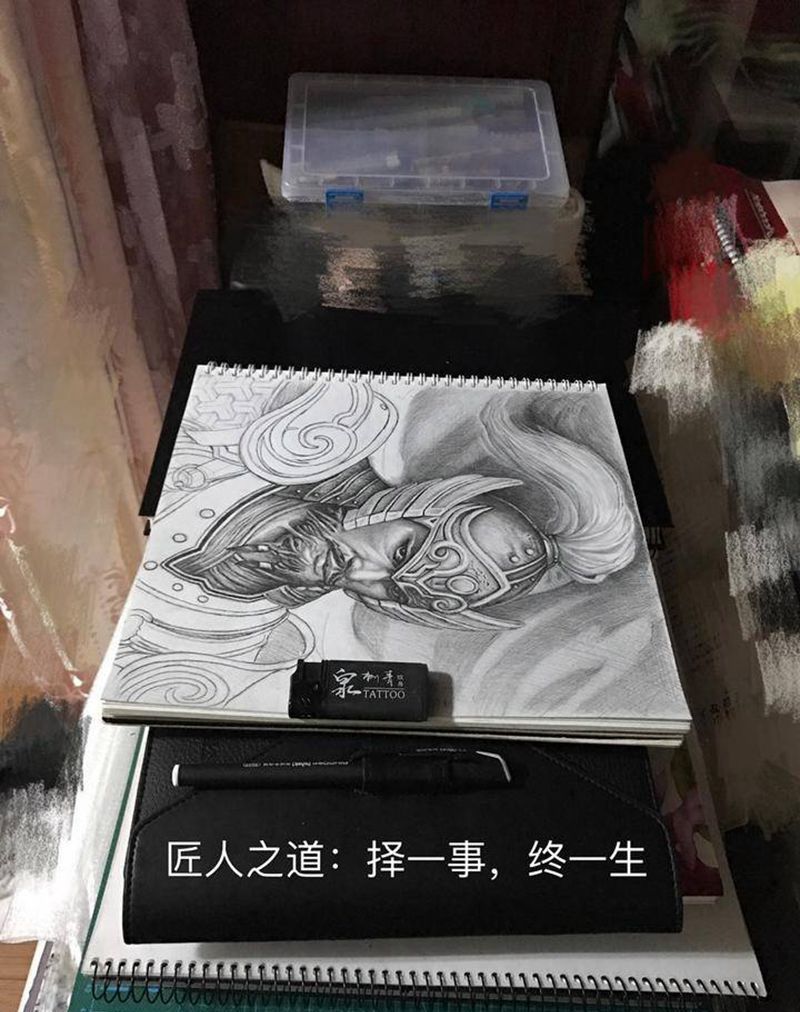 纹身手稿之古代武将人物纹身图片