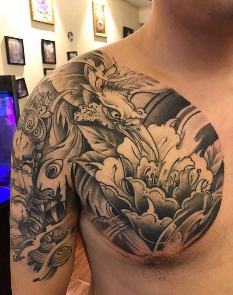 明王-凤凰 半胛纹身图片