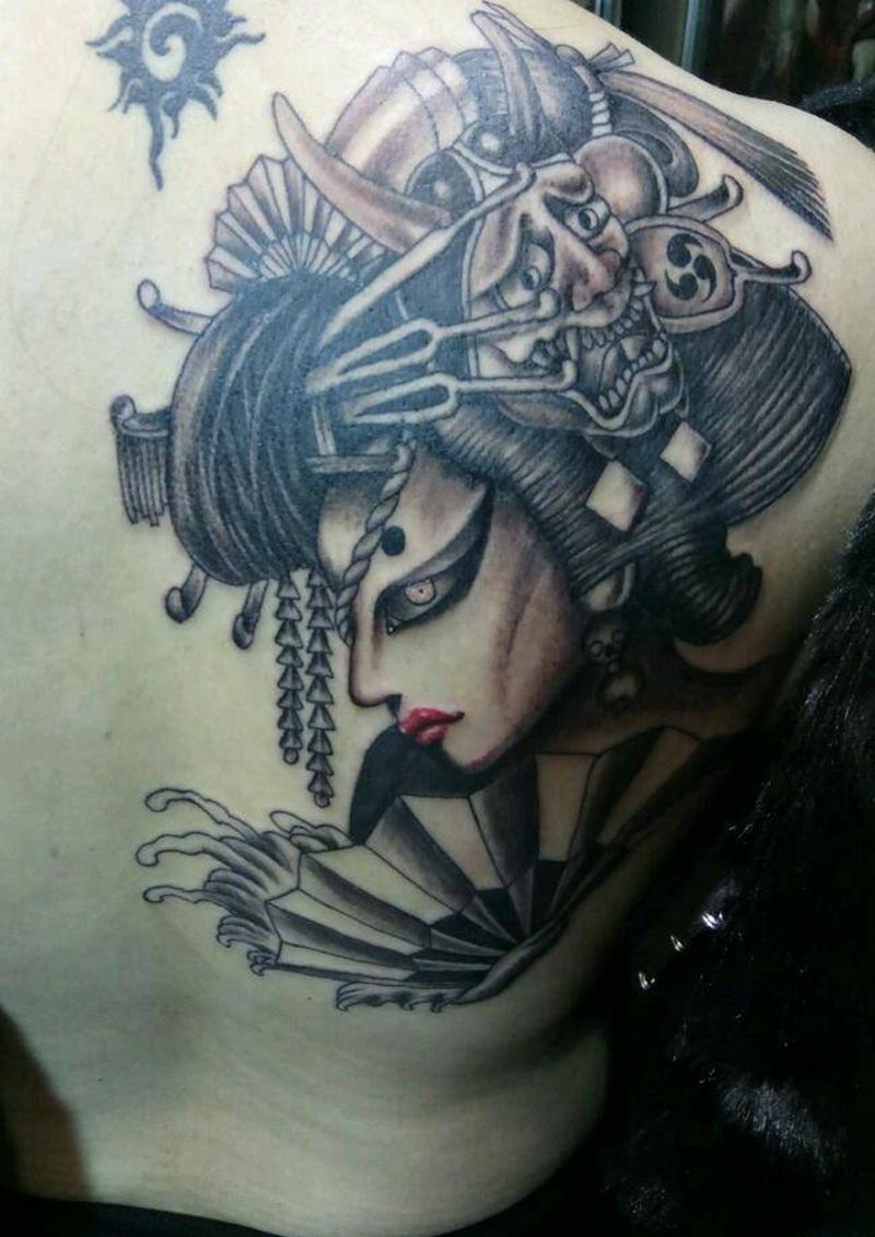 艺妓纹身纹身图片_背部传统人物廊坊纹身廊坊魅力廊坊万达万达纹身成品纹身图案