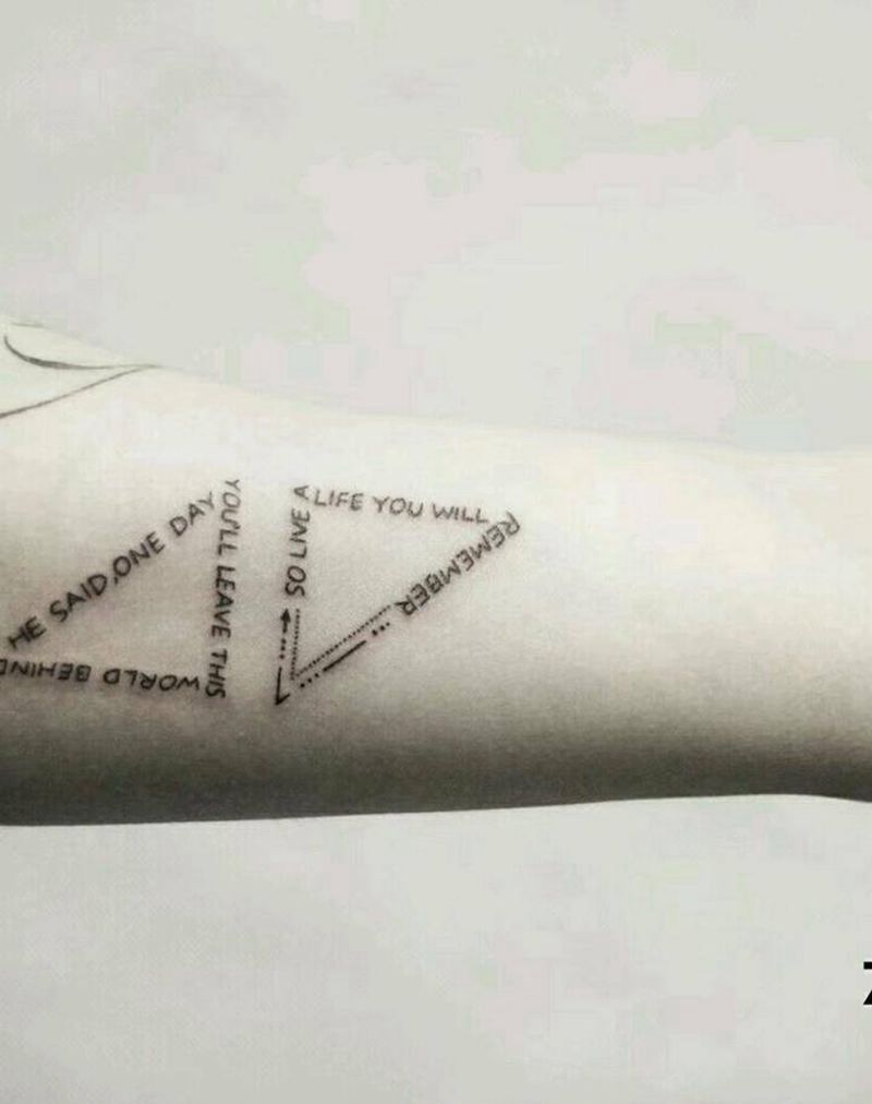 字母纹身纹身图片_手臂胸部几何花体字字母纹身纹身图案