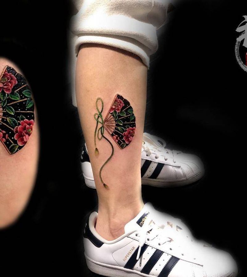 小扇子纹身图片