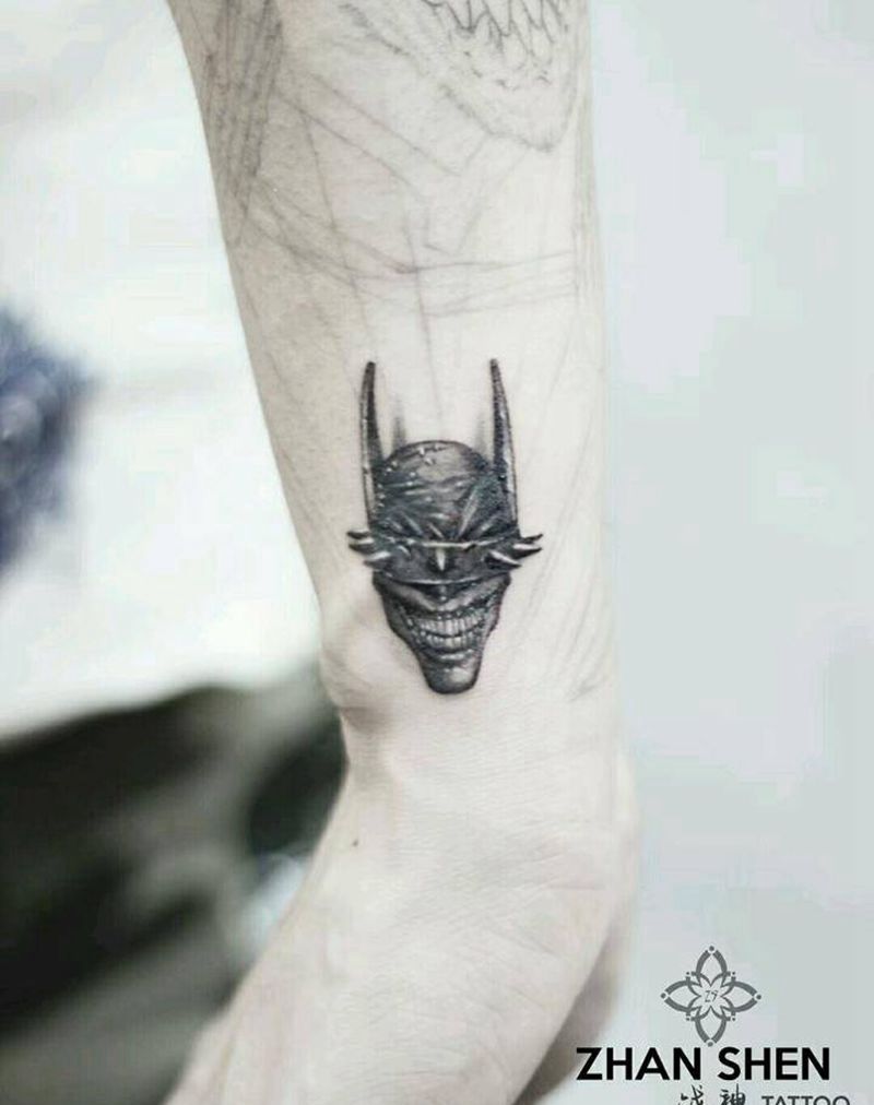 小丑纹身图片_手部手臂欧美写实几何小丑joker纹身图案