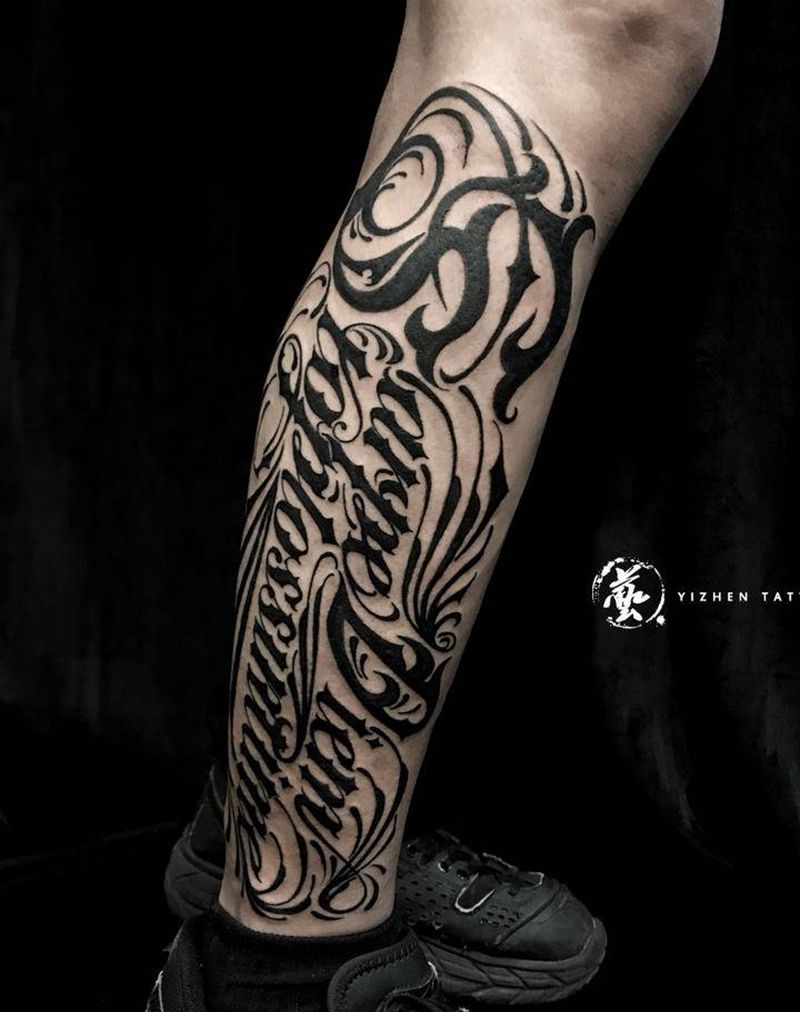 花体字纹身图片_花体字纹身图案