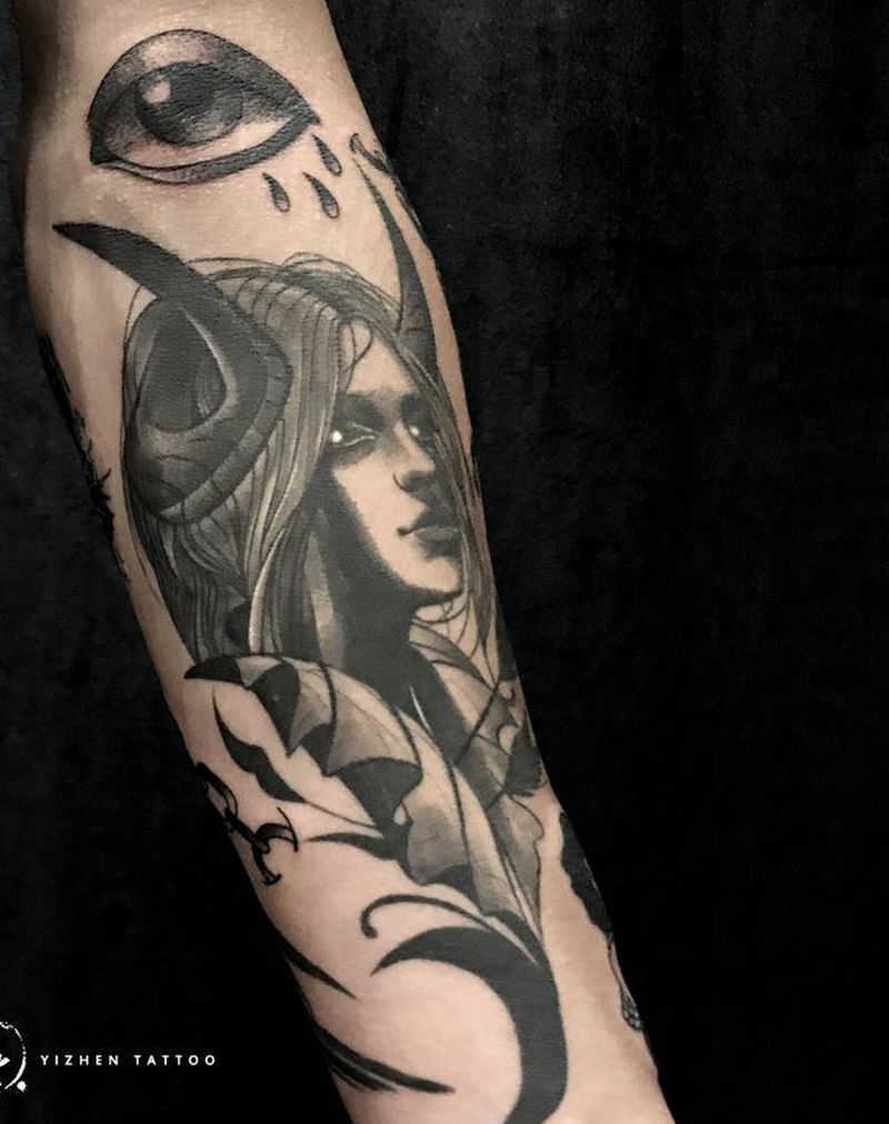 暗黑+oldschool拼纹身图片_Old School纹身图案