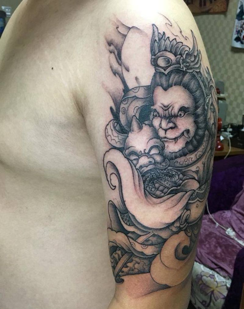 大臂悟空纹身图片