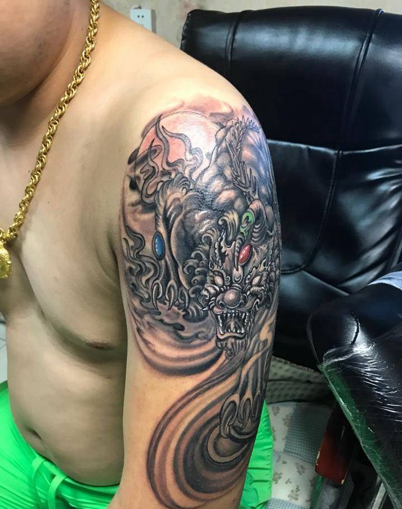 大臂自选完工纹身图片