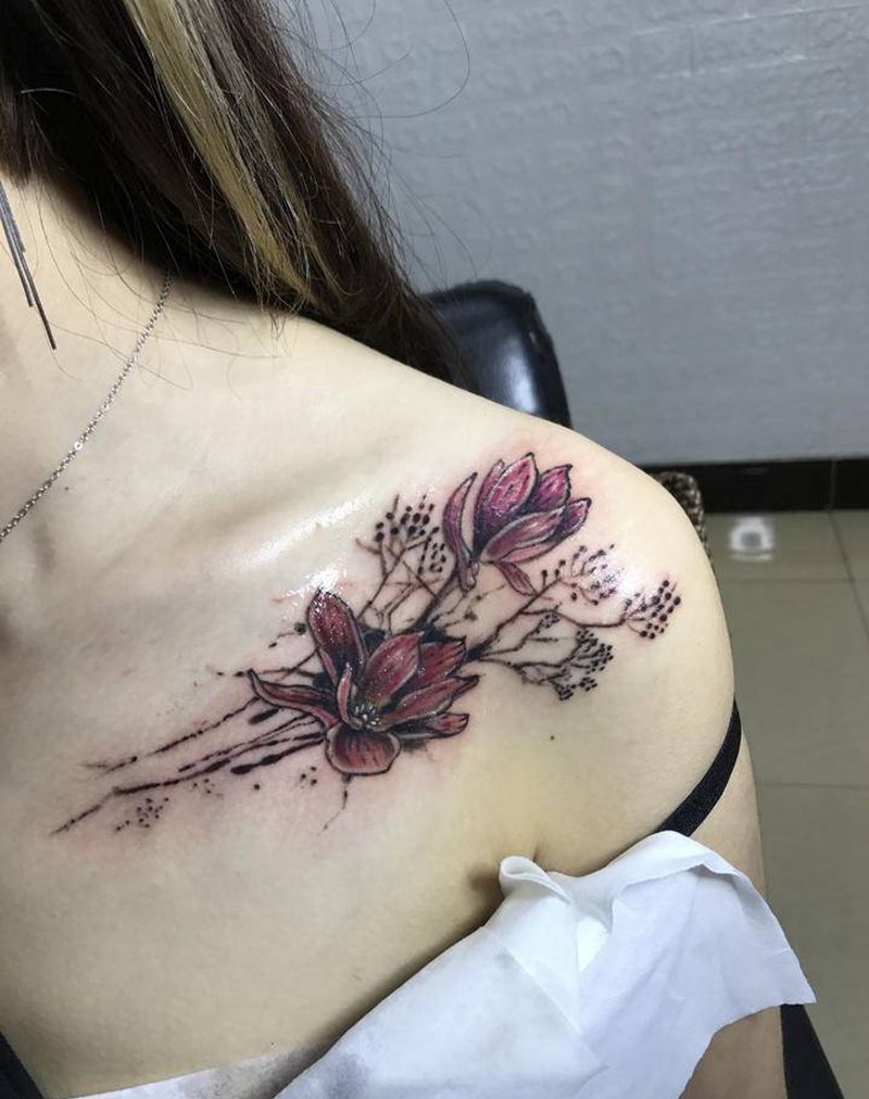 执着纹身图片_肩部纹身图案