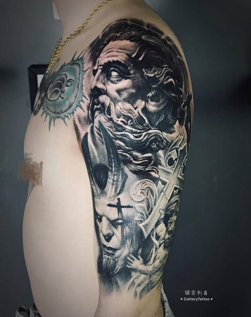 写实作品纹身图片_手臂腿部欧美写实纹身图案