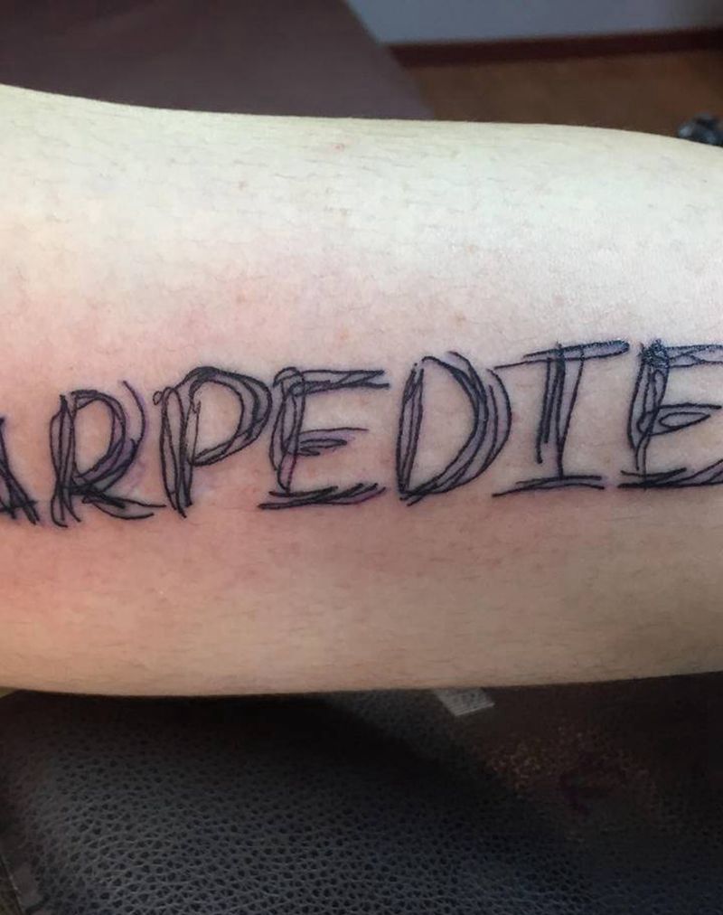 及时行乐纹身图片_手臂花体字及时行乐纹身图案