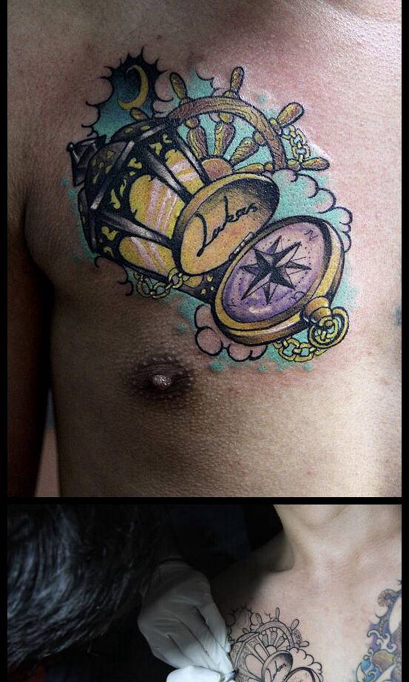 欧美style纹身图片_胸部纹身图案