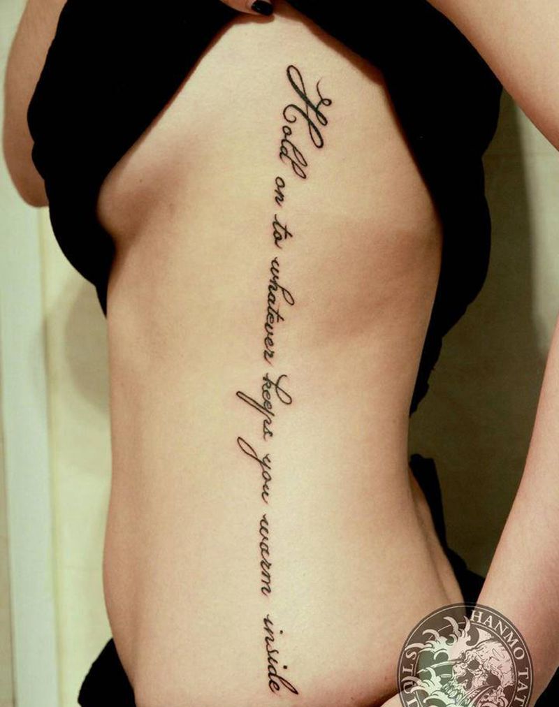 英文字母类纹身图片_腰部纹身图案