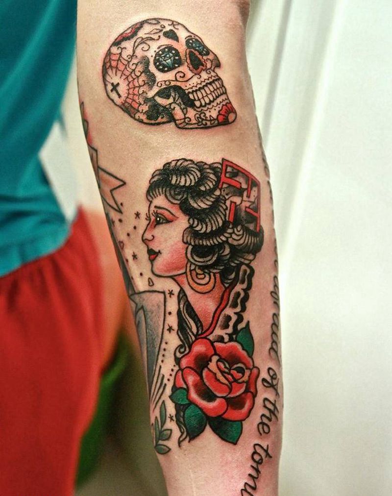 翰墨刺青纹身图片_臀部腿部Old SchoolNew School纹身图案