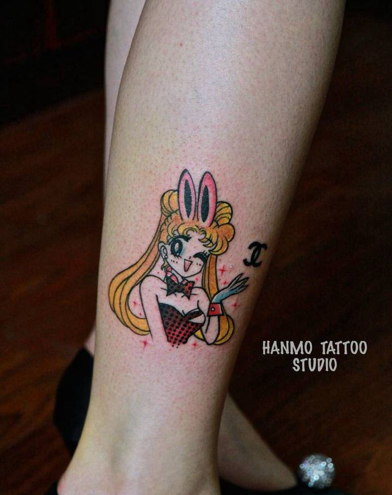 美少女纹身图片_腿部手臂纹身图案