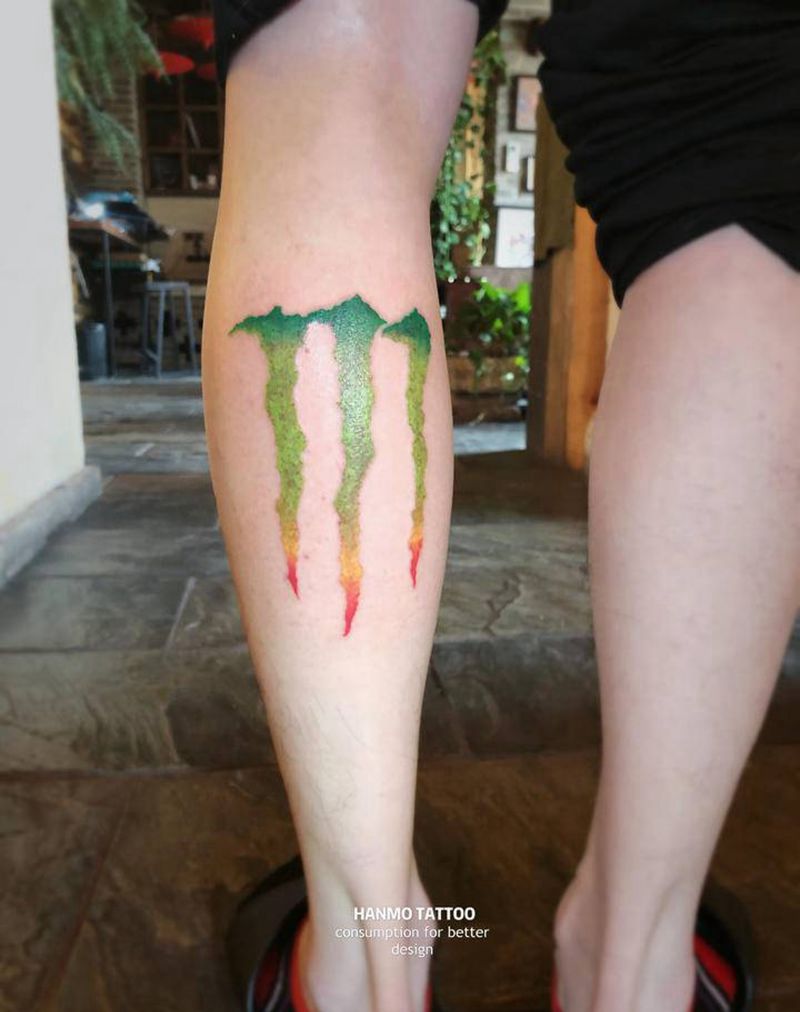 魔爪纹身图片_腿部纹身图案