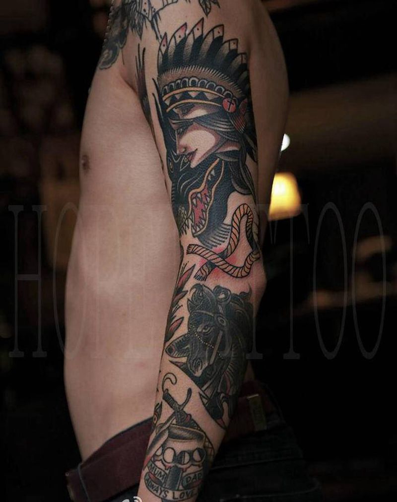 2014年作品纹身图片_手臂Old School纹身图案