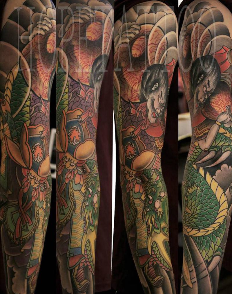 2016作品纹身图片_手臂老传统纹身图案