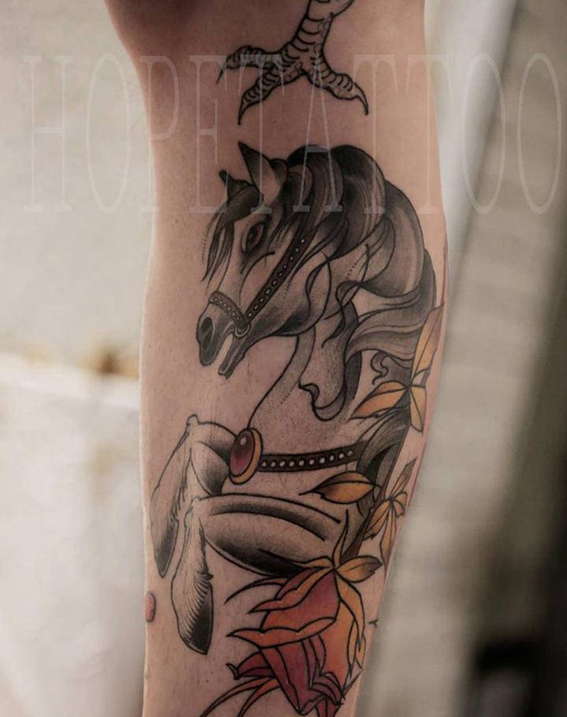 2017作品纹身图片_脚部New School纹身图案