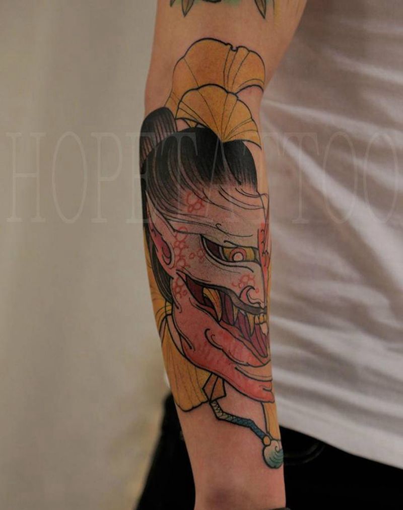 2017作品纹身图片_手臂新传统老传统纹身图案