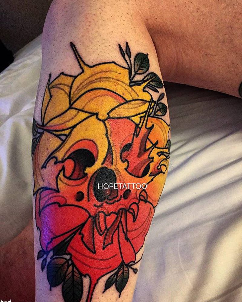 2017作品纹身图片_腿部New School纹身图案